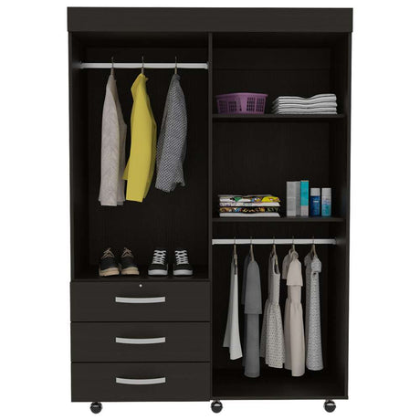 Closet Denver Wengue 119 cm con Cuatro Puertas y Dos Cajones - Closets | Bylmo