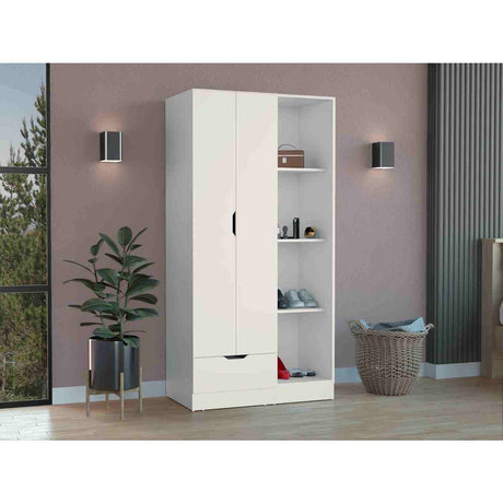 Closet Éclat Blanco 90 cm con Dos Puertas y Un Cajón - Closets | Bylmo