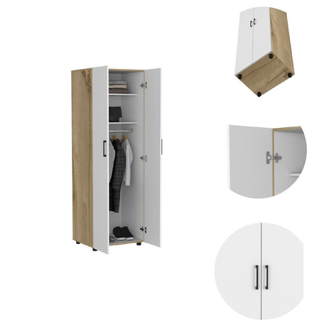 Closet Eter Blanco 60 cm con Dos Puertas, Entrepaños y Colgadero - Closets | Bylmo