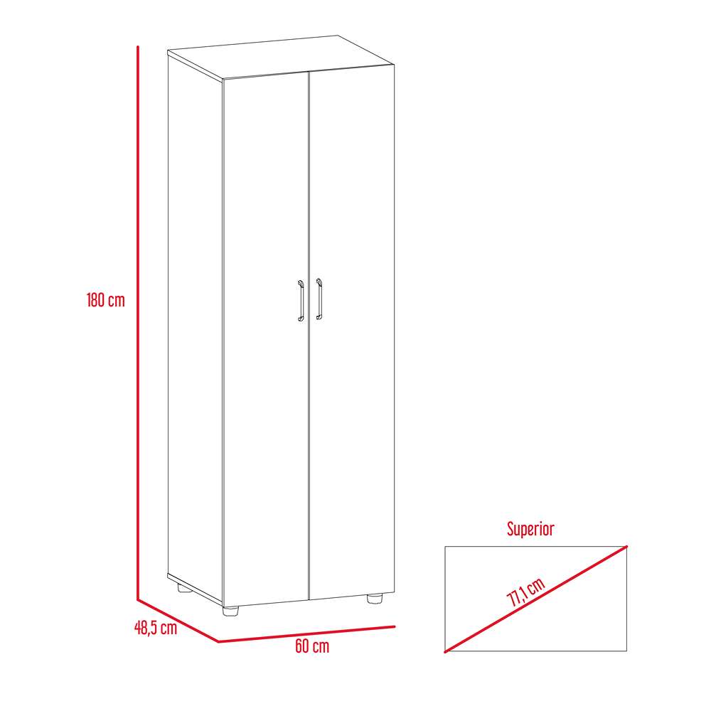 Closet Asis Armario Ancho 60cm Alto 187cm Fondo 50cm Color Wangue