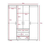 Closet Fontan Wengue 150 cm con Cuatro Puertas y Tres Cajones - Closets | Bylmo