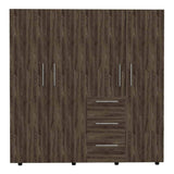 Closet Harlem Coñac 180 cm con Cuatro Puertas y Tres Cajones - Closets | Bylmo