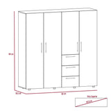 Closet Harlem Coñac 180 cm con Cuatro Puertas y Tres Cajones - Closets | Bylmo