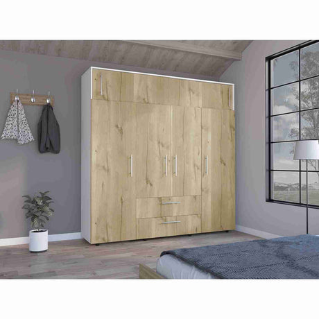 Closet Hogar Basic Duna 200 cm con Dos Cajones y Colgadero de Ropa - Closets | Bylmo