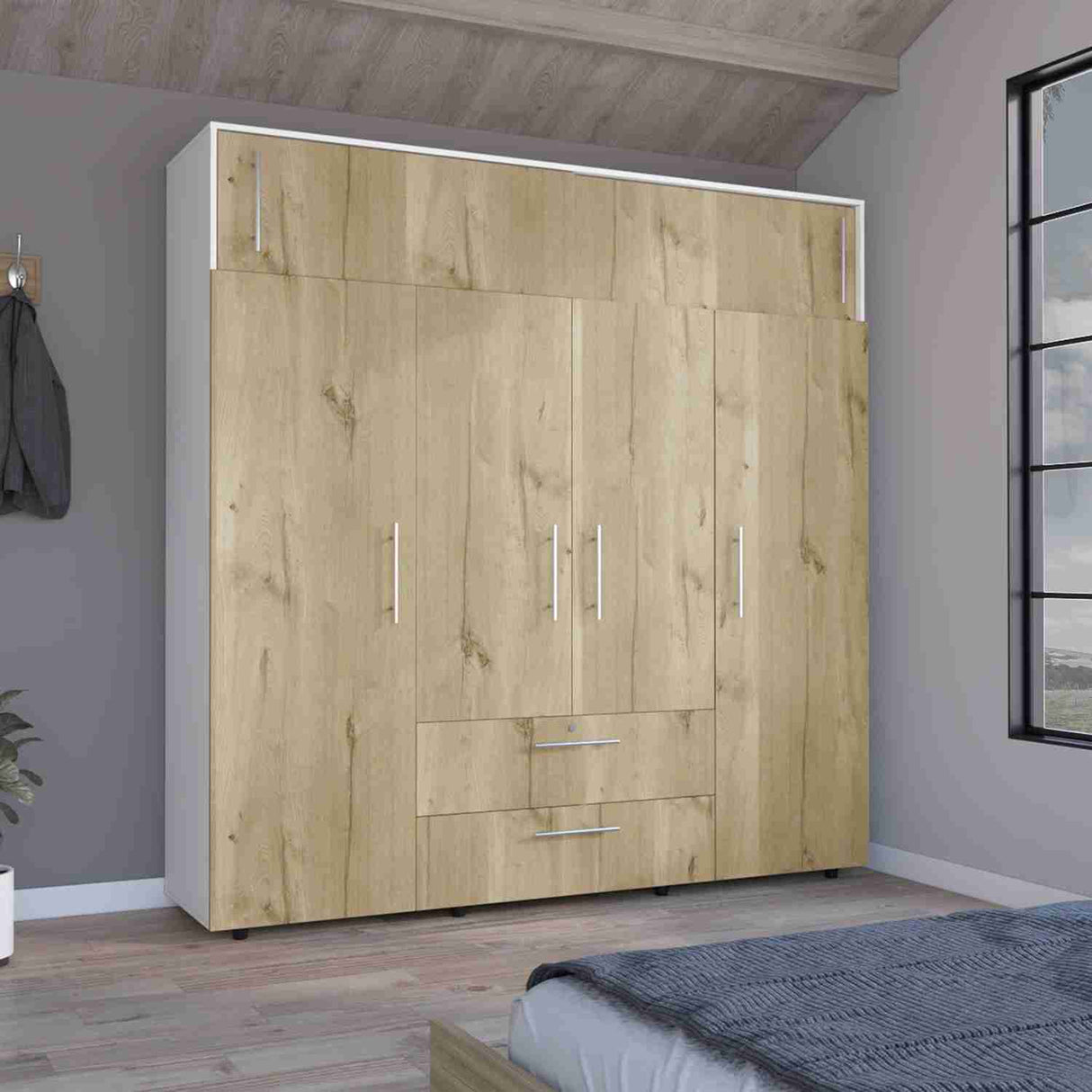 Closet Hogar Basic Duna 200 cm con Dos Cajones y Colgadero de Ropa - Closets | Bylmo