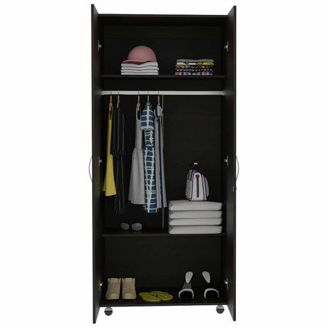 Closet Hogar Basic Wengue 80 cm Con Colgadero de Ropa y Entrepaños - Closets | Bylmo