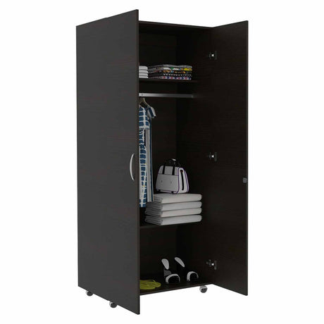 Closet Hogar Basic Wengue 80 cm Con Colgadero de Ropa y Entrepaños - Closets | Bylmo