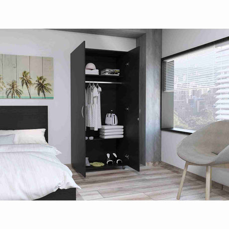 Closet Hogar Basic Wengue 80 cm Con Colgadero de Ropa y Entrepaños - Closets | Bylmo