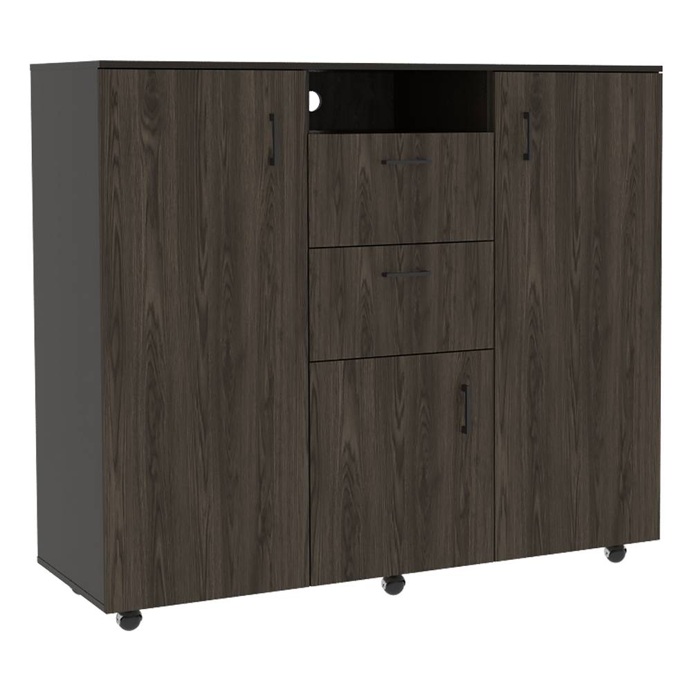 Closet Letna Coñac 140 cm con Tres Puertas y Dos Cajones - Closets | Bylmo