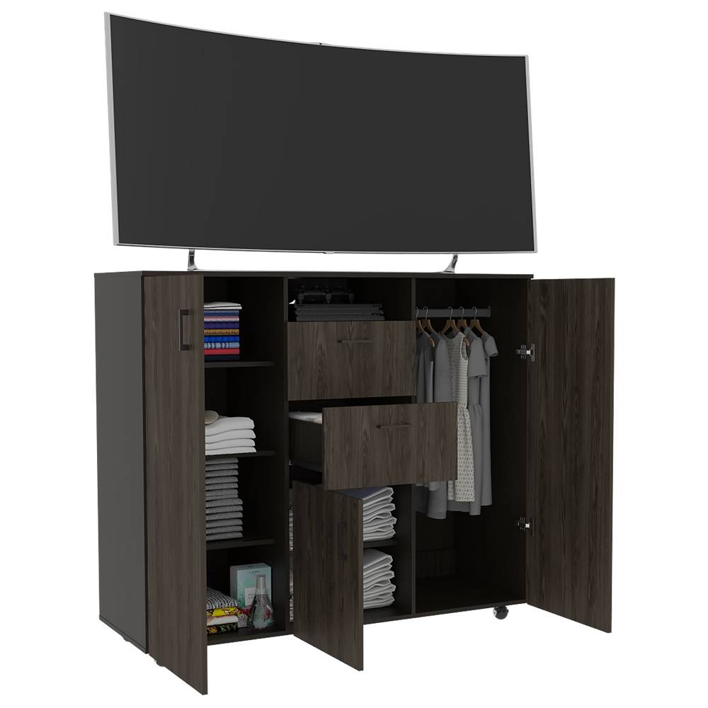 Closet Letna Coñac 140 cm con Tres Puertas y Dos Cajones - Closets | Bylmo