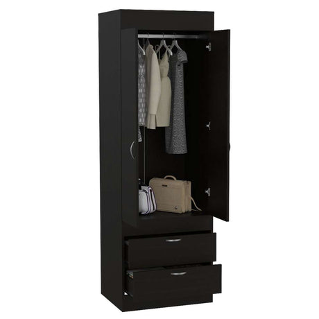 Closet Lisboa Wengue 59.2x179cm con 2 Cajones sin Entrepaños - Closets | Bylmo