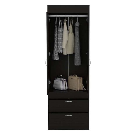 Closet Lisboa Wengue 59.2x179cm con 2 Cajones sin Entrepaños - Closets | Bylmo
