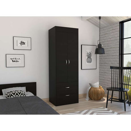 Closet Lisboa Wengue 59.2x179cm con 2 Cajones sin Entrepaños - Closets | Bylmo