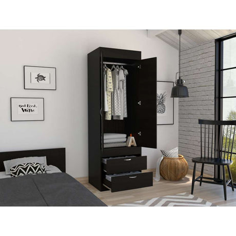 Closet Lisboa Wengue 59.2x179cm con 2 Cajones sin Entrepaños - Closets | Bylmo