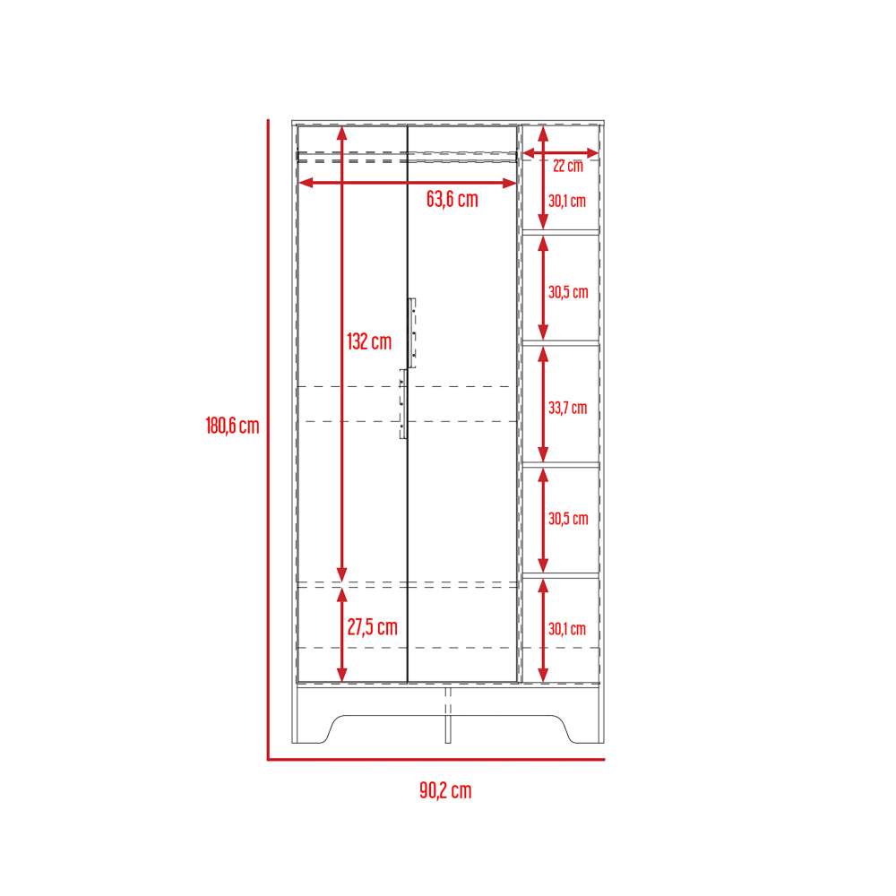 Closet Logan Duna 90 cm con Dos Puertas - Closets | Bylmo