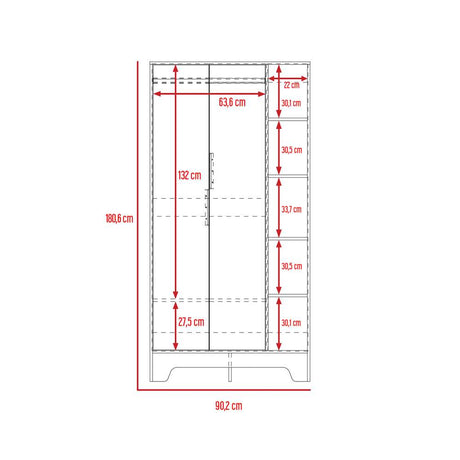 Closet Logan Duna 90 cm con Dos Puertas - Closets | Bylmo
