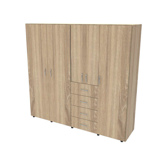 Closet Igawo Blanco 170 cm con Seis Puertas Y Dos Cajones – Bylmo