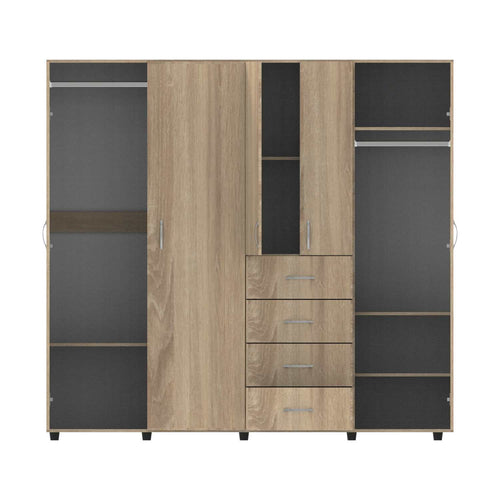 Closet Igawo Blanco 170 cm con Seis Puertas Y Dos Cajones – Bylmo