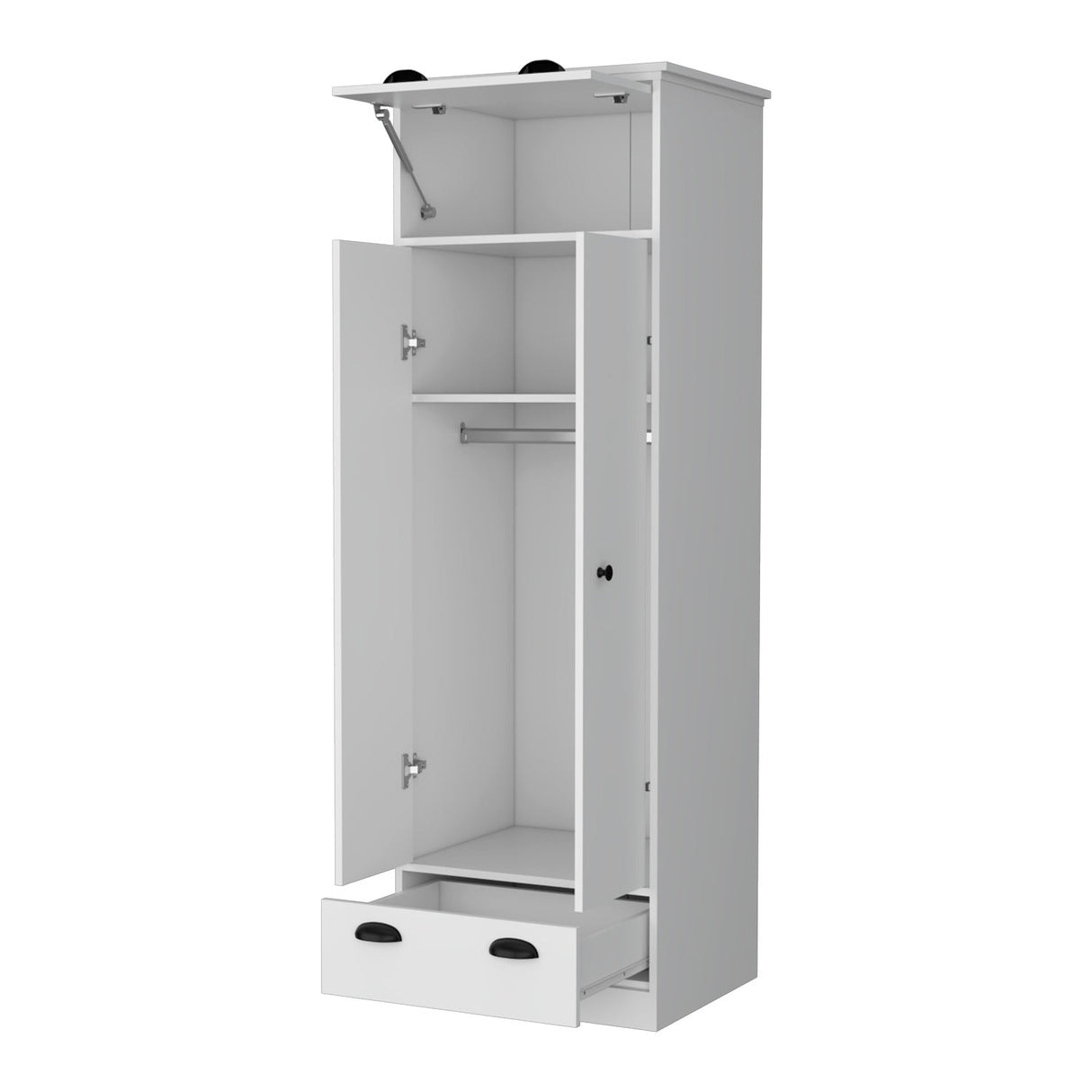 Closet Blanco 59x179cm con 2 Cajones con 1 Entrepaños - Closets | Bylmo