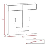 Closet Luque Wengue 200x204cm con 3 Cajones con 3 Entrepaños - Closets | Bylmo