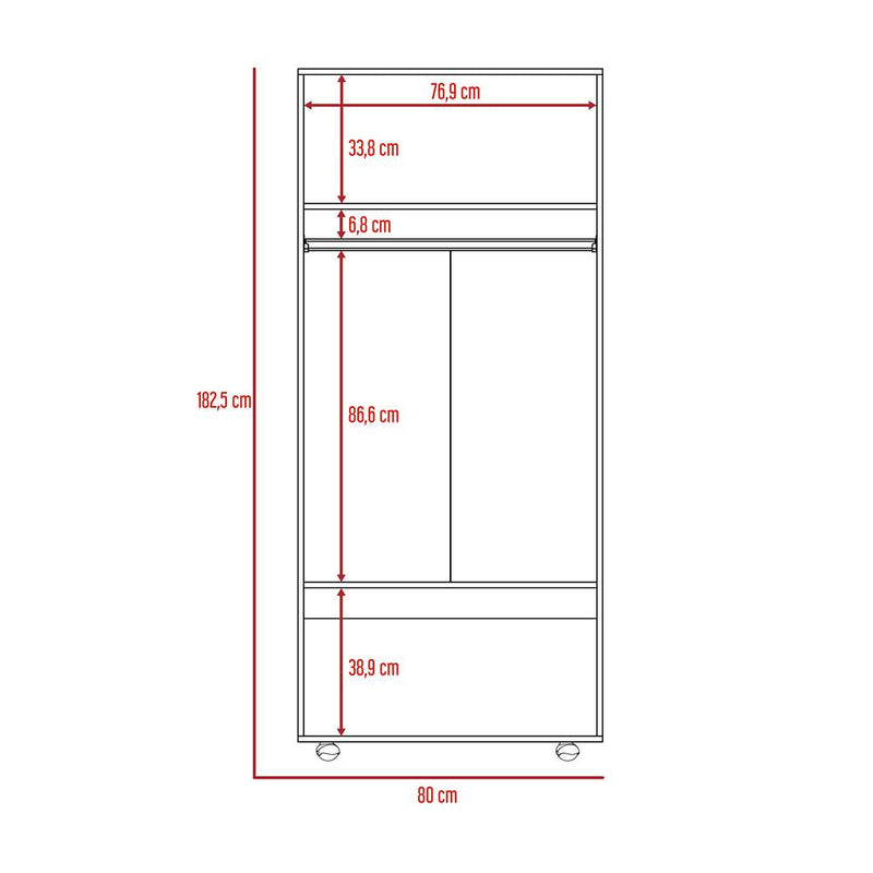 Closet Madrid Plus Wengue 80 cm con Dos Puertas