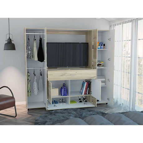 Closet Manila Duna 198.4x179.9cm con 1 Cajones con 4 Entrepaños con Espacio para TV - Closets | Bylmo