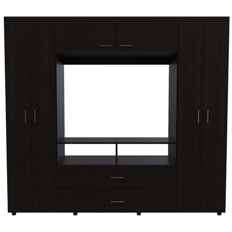 Closet Manila Wengue 198.4x179.9cm con 2 Cajones con 3 Entrepaños con Espacio para TV - Closets | Bylmo