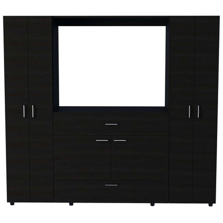 Closet Manila Wengue 198.4x179.9cm con 2 Cajones con 5 Entrepaños con Espacio para TV - Closets | Bylmo