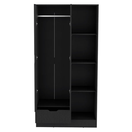 Closet Memphis Wengue 90x181cm con 1 Cajones con 3 Entrepaños - Closets | Bylmo