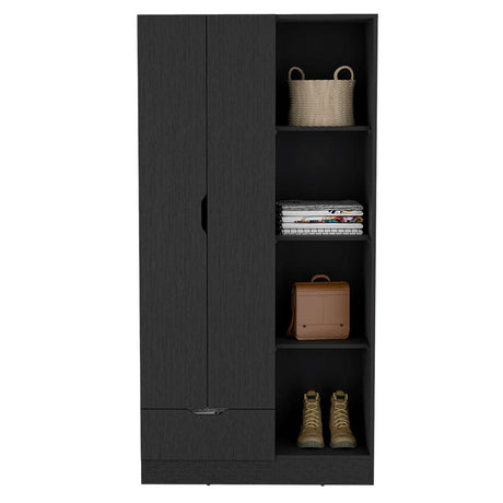 Closet Memphis Wengue 90x181cm con 1 Cajones con 3 Entrepaños - Closets | Bylmo