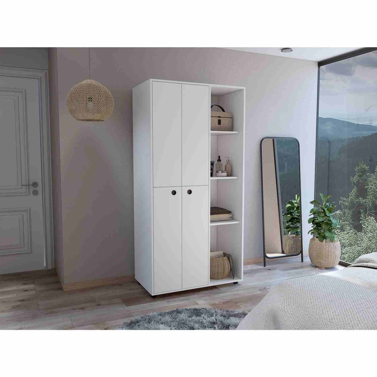 Closet Misuri Blanco 182 cm Con Colgadero de Ropa y Un Cajón - Closets | Bylmo