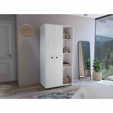 Closet Misuri Blanco 182 cm Con Colgadero de Ropa y Un Cajón - Closets | Bylmo