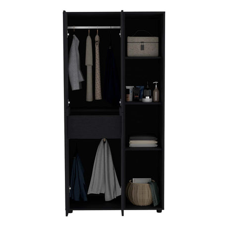 Closet Misuri Wengue 182 cm Con Colgadero de Ropa y Un Cajón - Closets | Bylmo