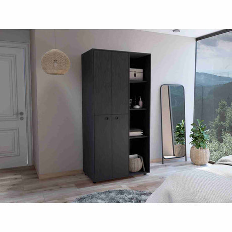 Closet Misuri Wengue 182 cm Con Colgadero de Ropa y Un Cajón - Closets | Bylmo