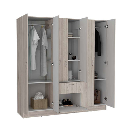 Closet Mitú Ceniza 162 cm con Siete Puertas y un Cajón - Closets | Bylmo
