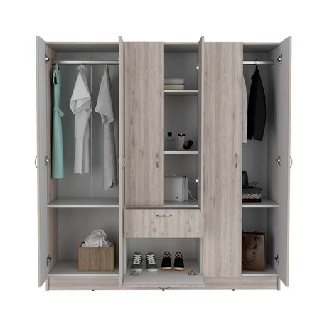 Closet Mitú Ceniza 162 cm con Siete Puertas y un Cajón - Closets | Bylmo