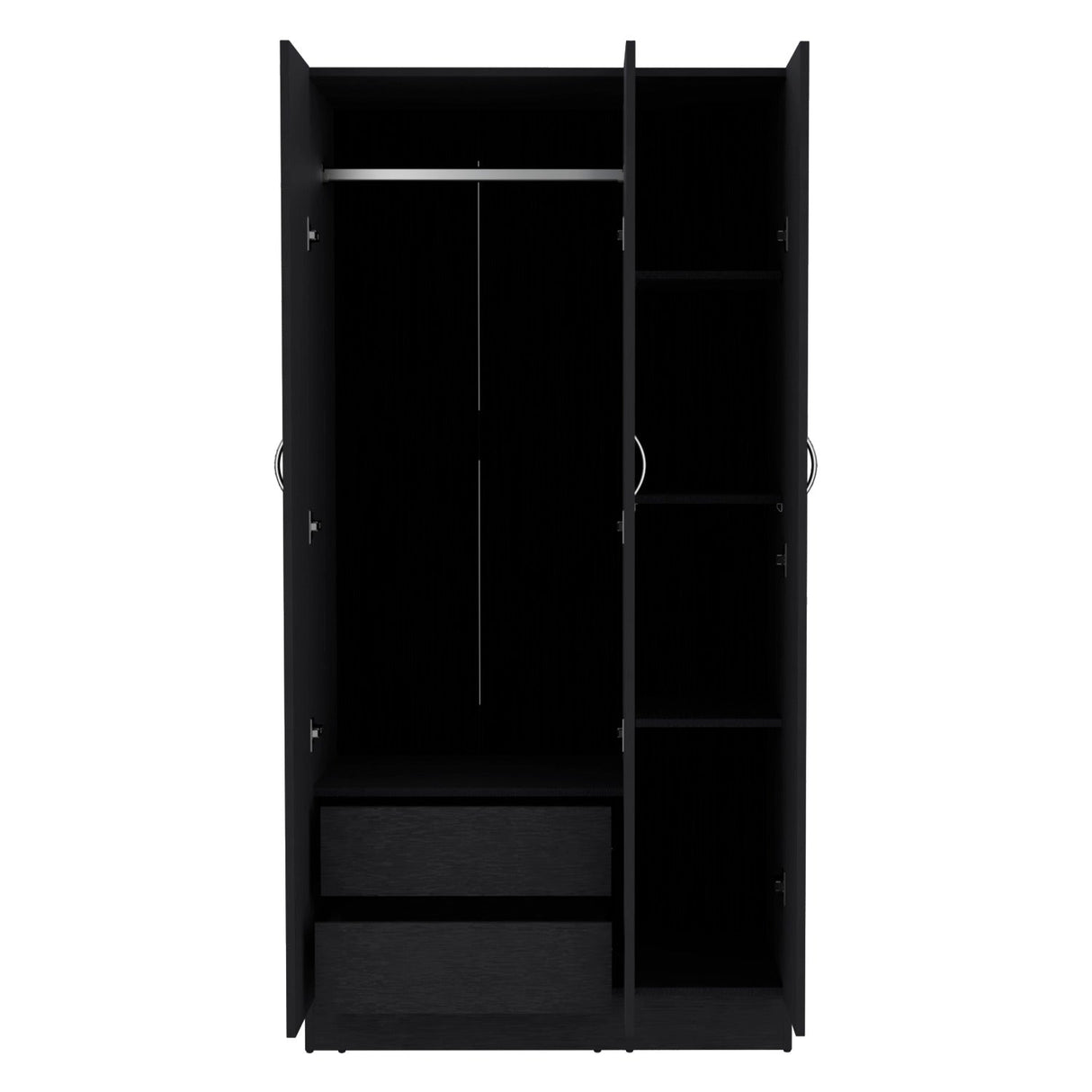 Closet Ohio Wengue 90x180cm con 2 Cajones con 3 Entrepaños - Closets | Bylmo