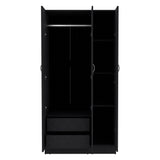 Closet Ohio Wengue 90x180cm con 2 Cajones con 3 Entrepaños - Closets | Bylmo