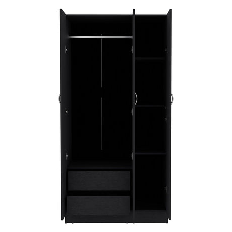 Closet Ohio Wengue 90x180cm con 2 Cajones con 3 Entrepaños - Closets | Bylmo