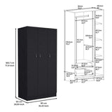 Closet Ohio Wengue 90x180cm con 2 Cajones con 3 Entrepaños - Closets | Bylmo