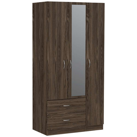 Closet Oporto Coñac 89 cm con Tres Puertas y Dos Cajones - Closets | Bylmo