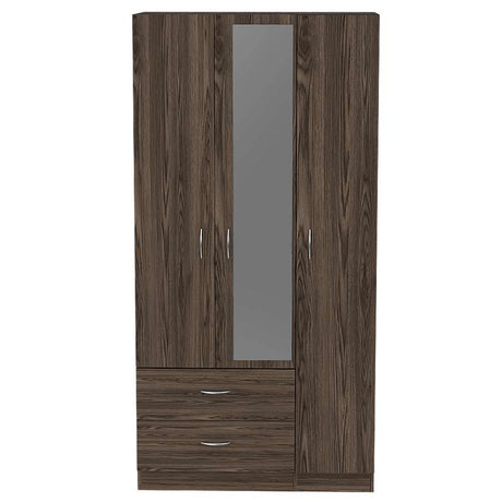 Closet Oporto Coñac 89 cm con Tres Puertas y Dos Cajones - Closets | Bylmo