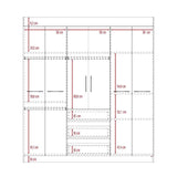 Closet Oslo Wengue 180 cm con Seis Puertas y Tres Cajones - Closets | Bylmo