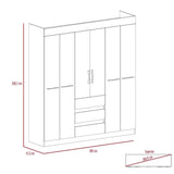 Closet Oslo Wengue 180 cm con Seis Puertas y Tres Cajones - Closets | Bylmo
