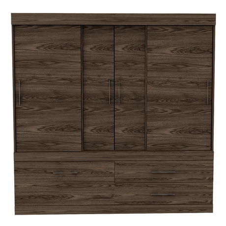 Closet Portofino Coñac 180 cm con Cinco Puertas y Dos Cajones - Closets | Bylmo