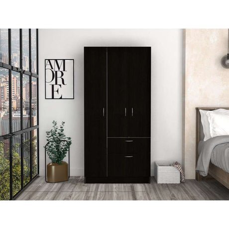 Closet Primavera Wengue 81.9x170.8cm con 2 Cajones con 3 Entrepaños - Closets | Bylmo