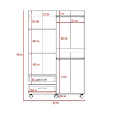 Closet River Blanco 120 cm con Cuatro Puertas y Dos Cajones - Closets | Bylmo