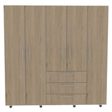 Closet Serrat Rovere 200 cm con Cinco Puertas y Tres Cajones - Closets | Bylmo