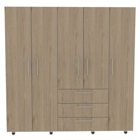 Closet Serrat Rovere 200 cm con Cinco Puertas y Tres Cajones - Closets | Bylmo