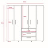 Closet Serrat Rovere 200 cm con Cinco Puertas y Tres Cajones